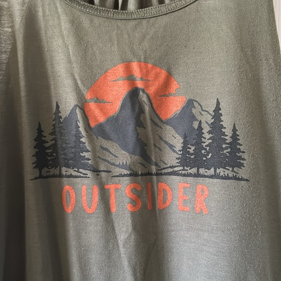 Long army green Outsider tank - Picture 2 of 5